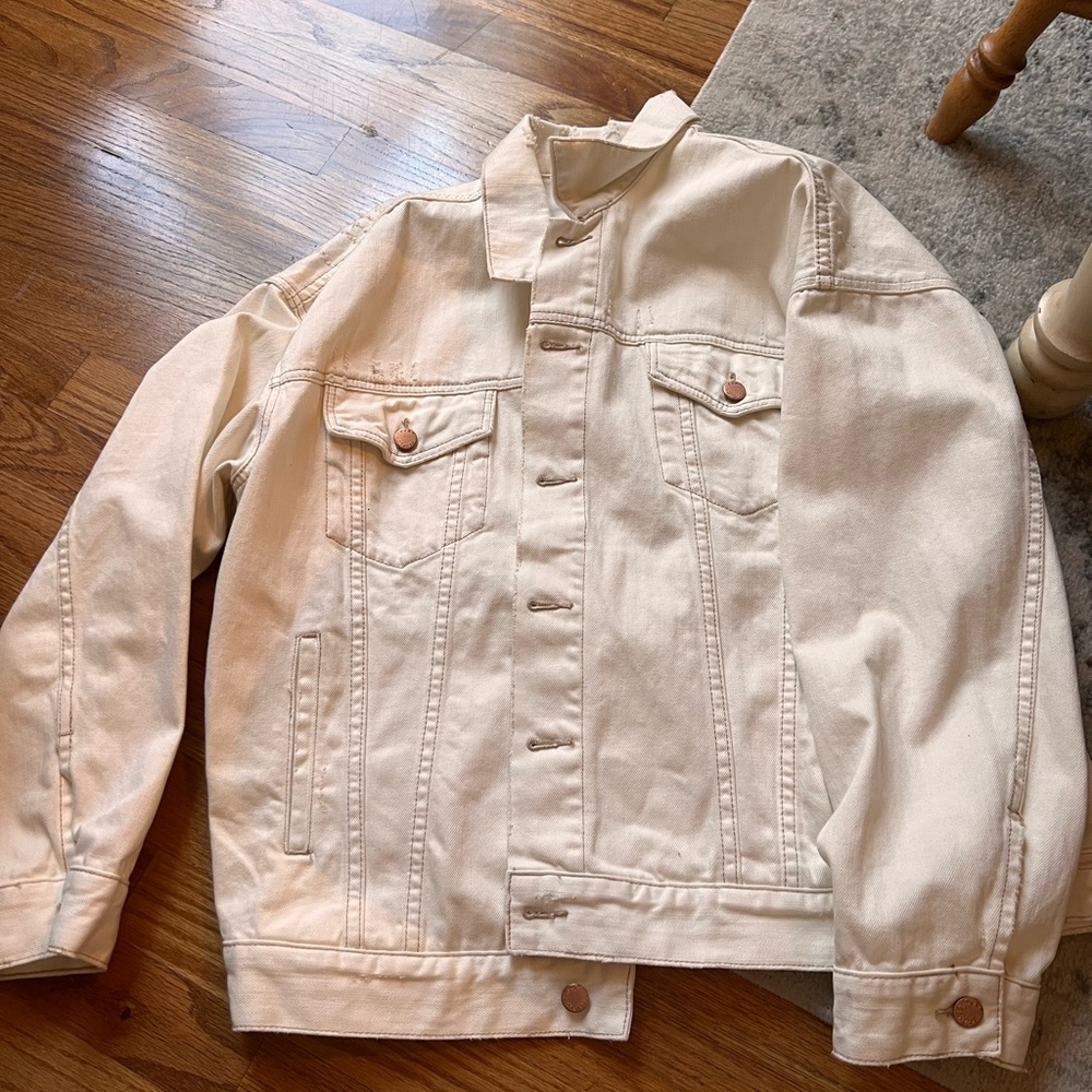 Free people cream Jean jacket
